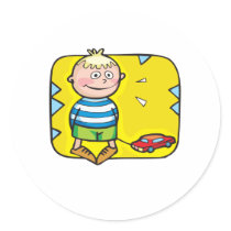 Jongen en de Auto van het Speelgoed stickers