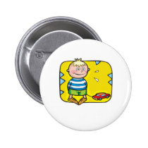 Jongen en de Auto van het Speelgoed buttons