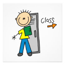 Jongen in School uitnodigingen