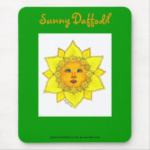 Jonquille ensoleillée - Mousepad (vert) Tapis De Souris