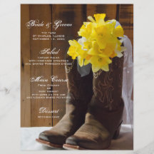 Jonquilles de pays épousant le menu prospectus en couleur
