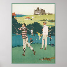 Jouer au golf au club affiches
