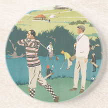 Jouer au golf au club dessous de verre