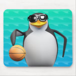 joueur de basket du pingouin 3d tapis de souris