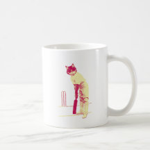 joueur de cricket vintage de chat tasse