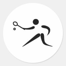 Joueur de tennis adhésif rond
