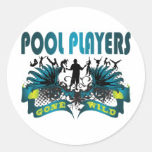 Joueurs de piscine fous adhésif