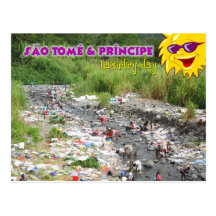 Jour de blanchisserie au Sao-Tomé-et-Principe, Afr Carte Postale