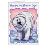 Jour de mères heureux animal d'ours blanc de défil cartes