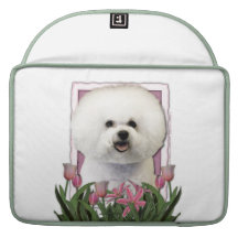 Jour de mères - tulipes roses - Bichon Frise Housse MacBook Pro