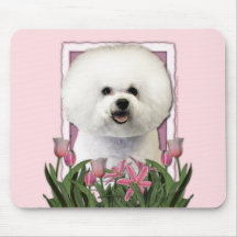 Jour de mères - tulipes roses - Bichon Frise Tapis De Souris