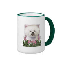 Jour de mères - tulipes roses - Bichon Frise Tasse À Café
