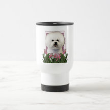 Jour de mères - tulipes roses - Bichon Frise Tasse À Café