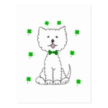Jour de Patricks de saint de Terrier blanc de mont Carte Postale