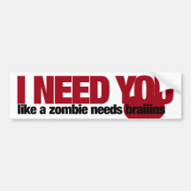 Jour de Valentines de zombi Adhésifs Pour Voiture