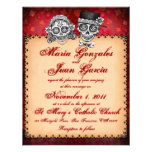 Jour des invitations mortes de mariage de crâne de