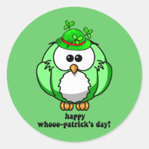 jour heureux de patricks de whooo autocollants