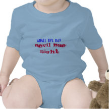 jour secondaire d'ange, nuit de bye de diable t-shirts