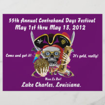 Jours Lake Charles, Louisiane de pirate. 30 couleu Prospectus Avec Motif
