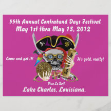 Jours Lake Charles, Louisiane de pirate. 30 couleu Prospectus Personnalisés