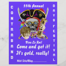 Jours Lake Charles, Louisiane de pirate. 50 couleu Prospectus Avec Motif