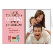 … Joyeuse petite carte de vacances de Noël (rose)