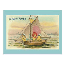 Joyeuses Pâques sur un cru de voilier Carte Postale