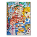 Joyeux anniversaire Alice au thé du pays des merve Cartes De Vœux