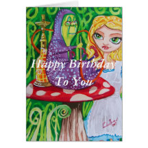 Joyeux anniversaire Alice dans la chenille du pays Cartes