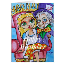 Joyeux anniversaire Alice dans le chapelier fou du Cartes