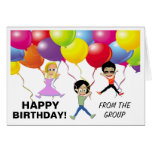 Joyeux anniversaire de la carte de voeux de groupe