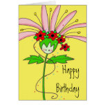 Joyeux anniversaire de marguerite rose carte de vœux