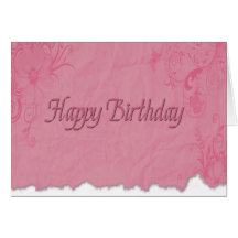 Joyeux anniversaire de papier rose cartes de vœux