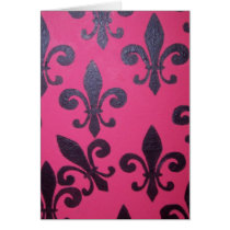 Joyeux anniversaire de Pink Fleur De Lis cartes