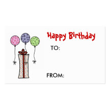 Joyeux anniversaire, étiquette de cadeau modèles de cartes de visite