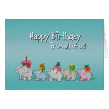 Joyeux anniversaire humoristique de tous les nous, carte de vœux