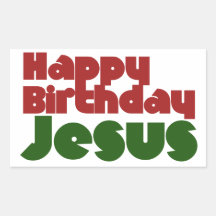 Joyeux anniversaire Jésus Autocollant Rectangulaire