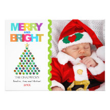 Joyeux cartes photos lumineux de vacances d'arbre  invitations