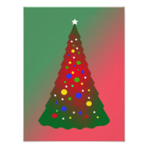 Joyeux Noël : Arbre de Noël rouge et vert Tirages Photo