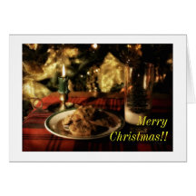 Joyeux Noël au groupe - biscuits et lait Carte De Vœux