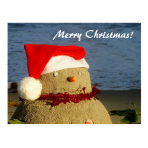 Joyeux Noël ! bonhomme de neige de sandman/ Carte Postale