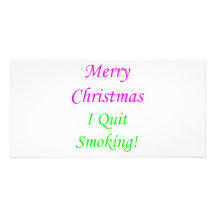 Joyeux Noël que j'ai stoppé le tabagisme ! 2 Cartes De Vœux Avec Photo
