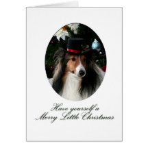 Joyeux petit Sheltie Carte De Vœux