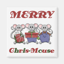 Joyeux T-shirts et cadeaux de Chris-Souris Aimant Pour Réfrigérateur