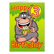Joyeux troisième anniversaire carte de vœux