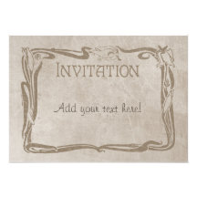 Jugendstil dans Tan Invitations Personnalisables