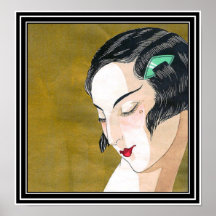 Jugendstil Deco Elegante Dame Vintage Poster