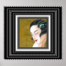 Jugendstil Deco Elegante Dame Vintage Poster