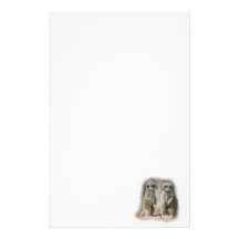 jumeaux de bébé de meerkat papier à lettre customisé