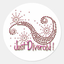 Juste divorcé autocollant rond